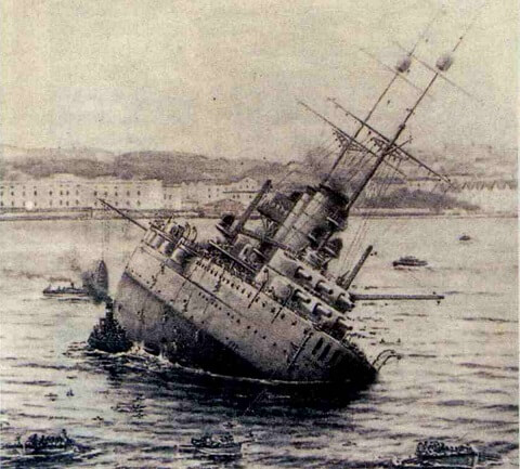 SMS Viribus Unitis sinking