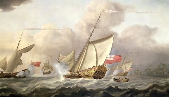 Cornelis van de Velde:The Royal Yacht Mary Exchanging Salutes